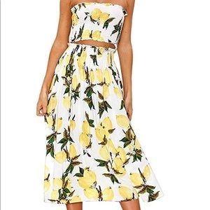 Lemon Print 2 Piece Set NWOT